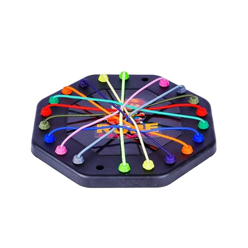 Image of FLYI Rope Untangling Puzzle Game for Kids & Adults - Brain Teaser Tangle Twister Board Game | Untie the Knots for Return Gifts, Family Game Night & Travel (Octagon Board, 16 Ropes, 4 Players)