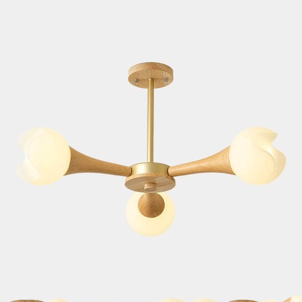 Plafonnier de chambre en bois de style nordique pour créer une ambiance douce et lumineuse