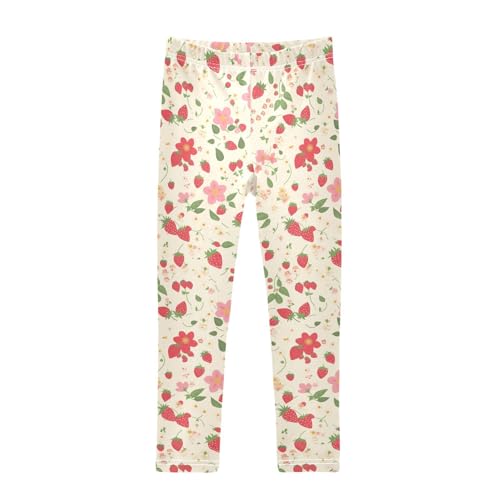 KLL Organic Garden Safari Strawberry Toddler Girl Legging Soft Full Length Athleisure Pants Exercise