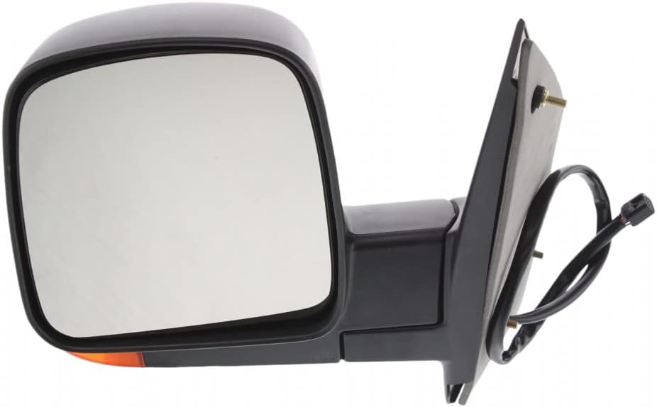For Chevy Express 2500 2003 04 05 06 2007 Door Mirror Driver Side | Power | Heated | w/Signal Indicator | Textured Black | Replacement For 15937983 | GM1320356