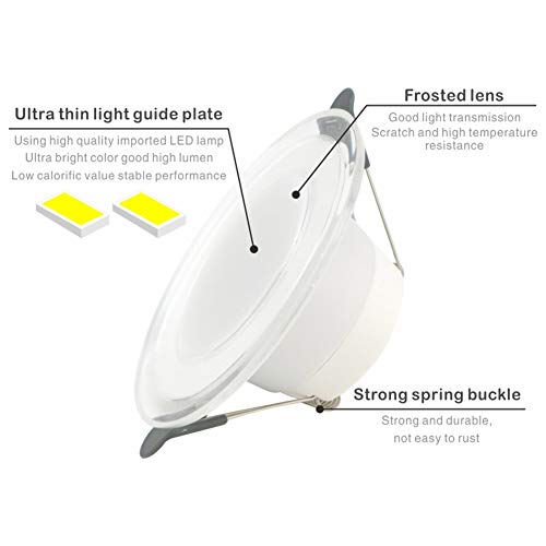 Focos empotrables LED para techos con poco espacio, luces de 6W tricolor 3