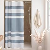Madison Park Shower Curtain Spa Waffle Weave Stall Shower Curtain for Bathroom 3M Scotchgard Moisture Management, Spa Quality Modern Shower Curtains for Bathroom, Stall 36x72'' Blue