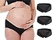 Produktbild Herzmutter Umstandsslips Baumwoll-Mix - Schwangerschaftsslip Unterbauch - Umstandsslip-Unterhose für Schwangere - Umstandsunterwäsche - 1er & 3er-Set - 5730 (Schwarz, L, 3X)