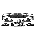 VTSGBLS Heckspoiler Für Mercedes Für Benz W213 Für AMG E63 Stil Heckstoßstange Diffusor Mit Auspuffspitzen(Carbon-Look)