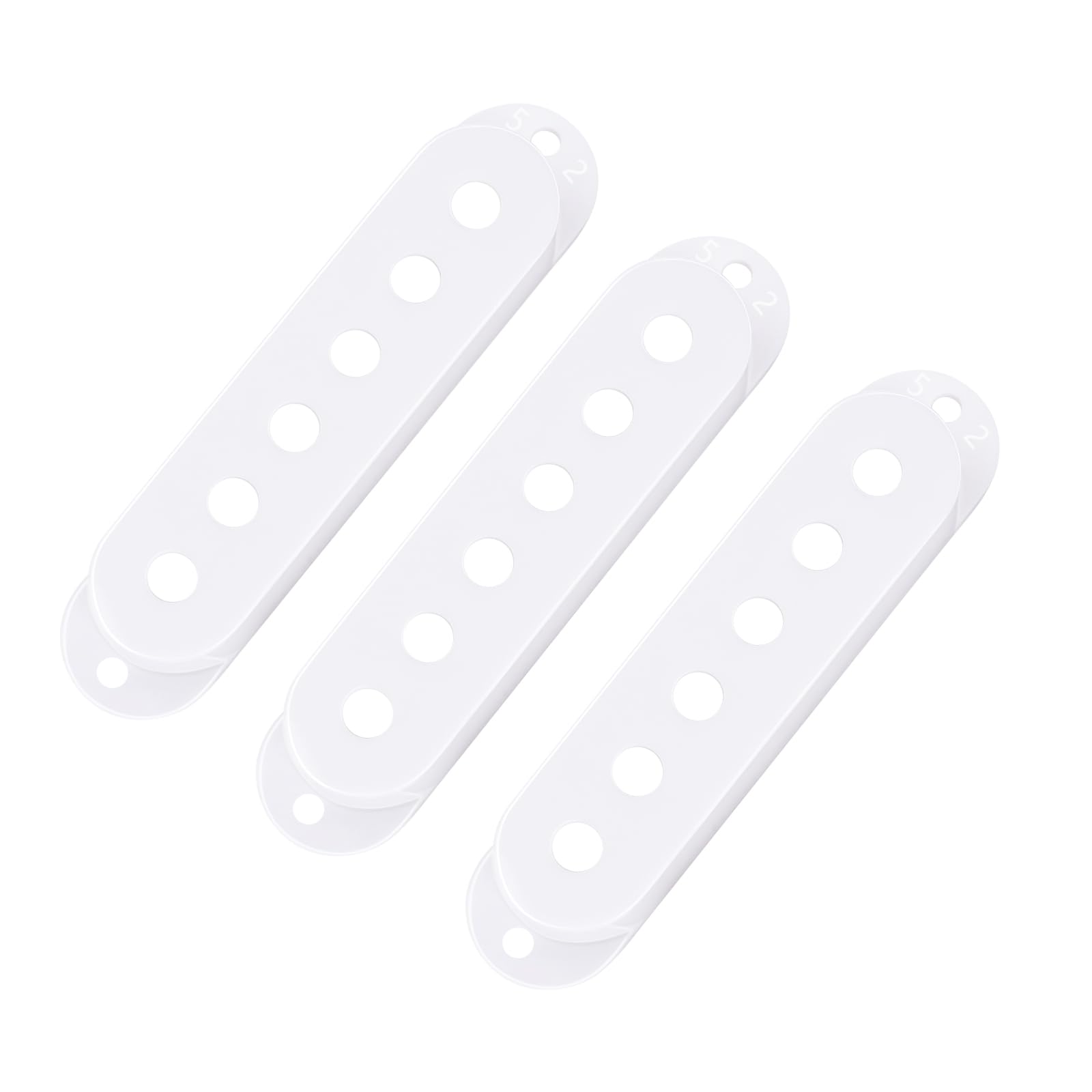52mm/52mm/52mm SSS Pickup Covers Set Plastic Single Coil Pickup Covers for Vintage Stratocaster Fender Strat ST SQ Style Electric Guitars Pack of 3 JT/SYQG-13 White