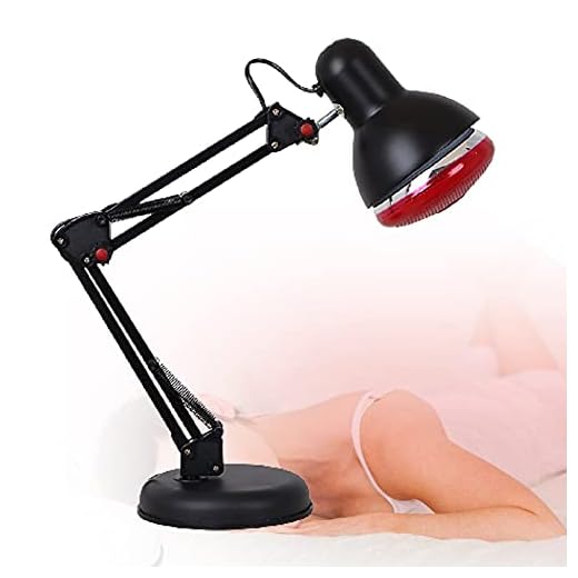 HNWTKJ Lampara Infrarrojos Fisioterapia de Calor Ajustable, Lámpara Terapia de Luz Roja, Pantalla de Lámpara para Articulación Muscular, Dolor de Espalda