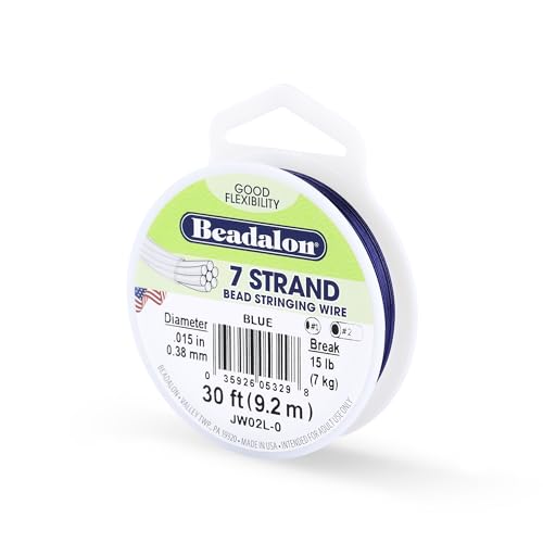 Beadalon 7-Strand Stainless Steel Beading Wire, .015 in / 0.38 mm - Blue