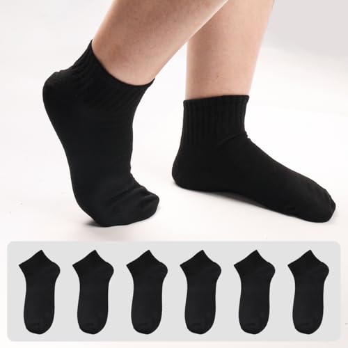 10-Pair Pack Men's Ankle Socks Breathable and Soft Low Cut Socks for Women Men (Black48000)2
