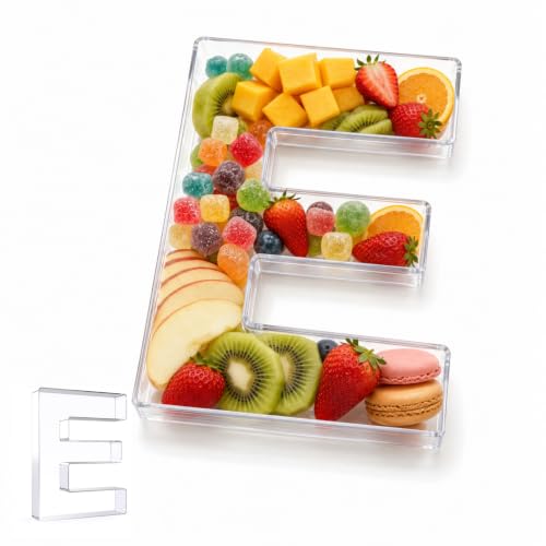 Image of Pooqla 10 inch Acrylic Letter Charcuterie Tray Birthday Party Fillable Box E
