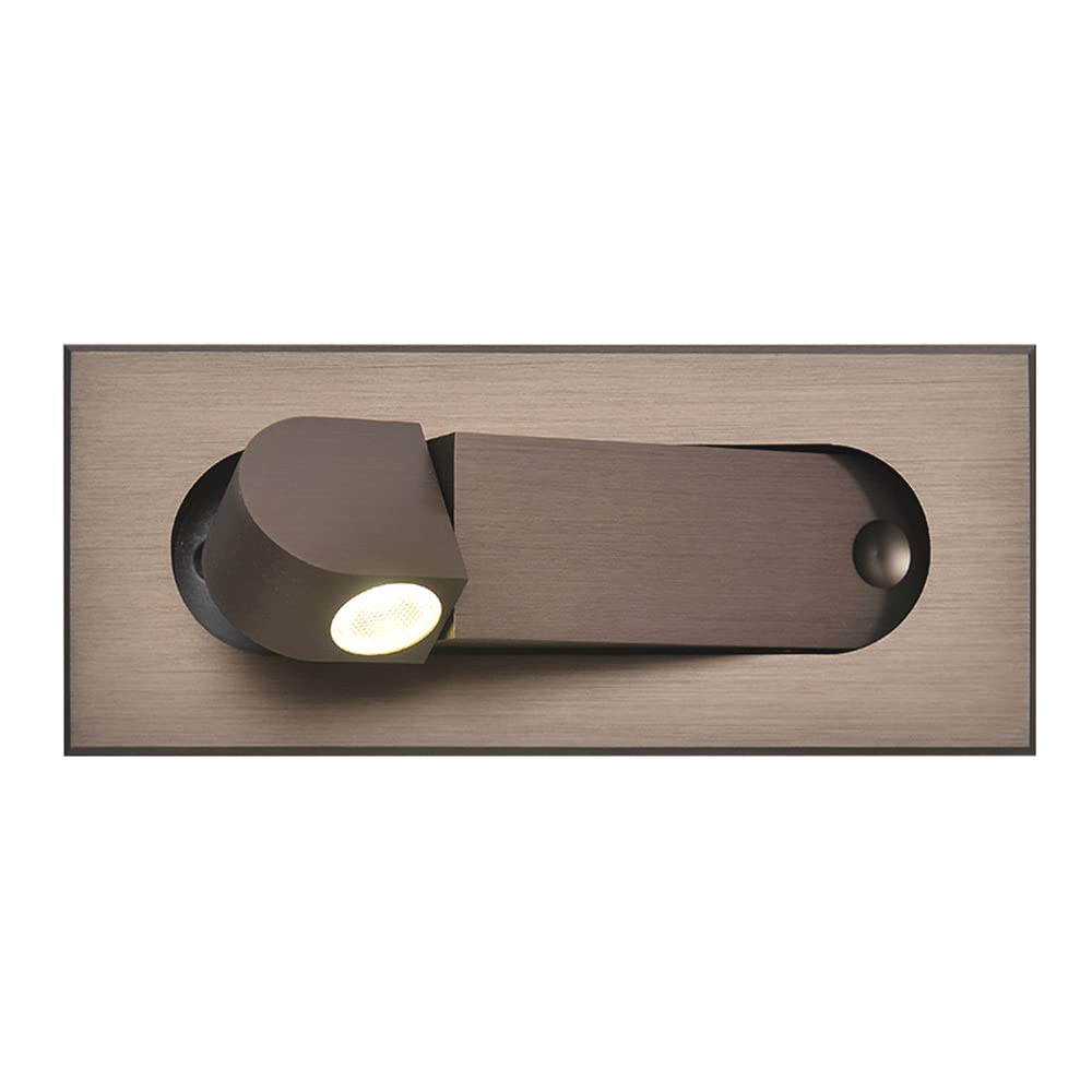 Wmdtr Engineering Reading Wall Lamp Hotel Headboard Spotlight, Modern LED Bedroom Lamp Wall Light Sconce, Bedside Light Recessed Push Switch Wall Lamps, 360° Rotatable