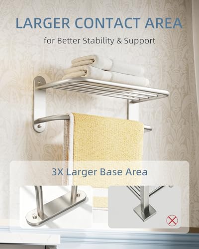 RUACQ-18-Inch-Towel-Racks-for-Bathroom-Wall-Mounted-Brushed-Nickel-2-Tier-Towel-Shelf-with-Towel-Bar-Hotel-Style-Towel-Rack-with-Shelf-304-Stainless-Steel-Towel-Storage-for-Lavatory