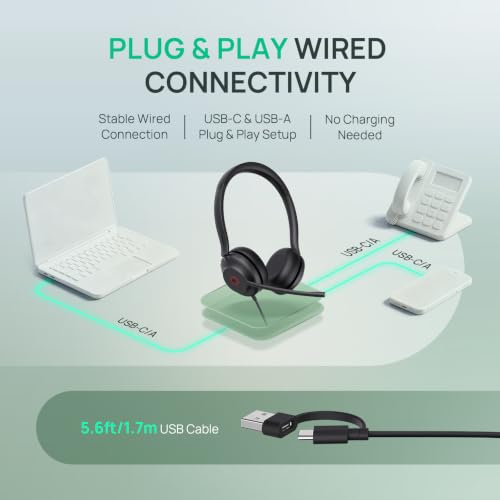 Image of Yealink UH35 2nd Gen Wired Headset, USB-C /A,AI Noise Canceling Mic,HD Audio