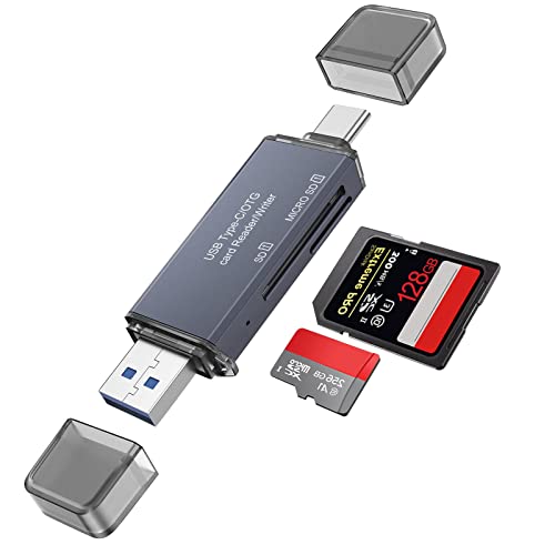 USB C SD Card Reader USB 3.0 Memory Card Adapter for PC Laptop Mac Android Supports SD Micro SD SDHC SDXC Cards OTG Type-C Card Reader 2 in 1