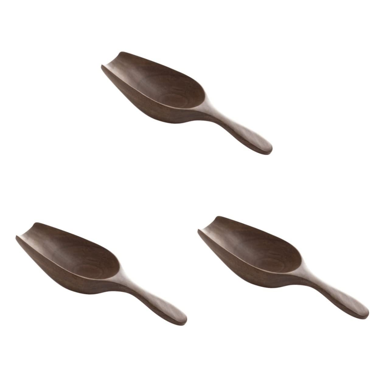 Happyyami 3pcs Coffee Bean Shovel 1/2 Cup Scoop 1/4 Cup Scoop Seasoning Shovel Tea Leaves Spoon Coffee Tablespoon Measure Spoon Espresso Black Pepper Shovel Set Multifunction Wood