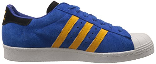 Image of adidas Originals Men's Superstar 80S Blue, White and Yellow Sneakers - 7 UK