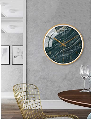 Horloge murale à grain de marbre et cadre doré chic - 3