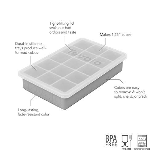 Tovolo Perfect Lid coquetéis e vitaminas de 3,18 cm, silicone livre de BPA, bandeja de gelo segura p
