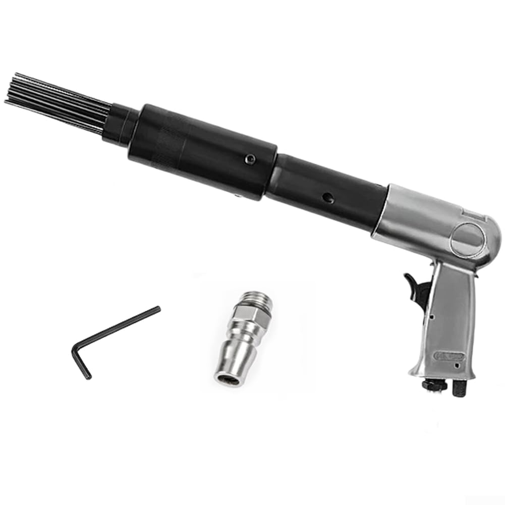 Heavy Duty Air Needle Scaler Pneumatic Hammer, 19pcs 3mm Steel Needles, 3500 BPM for impact Tool for Rust Paint Scale Removal in Automotive Workshop Use(420mm)