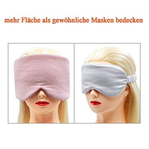 100% modal katoenen slaapmasker, premium oogmasker, groot slaapmasker, nachtmasker met verstelbare klittenbandsluiting, voor mannen en vrouwen, super zacht en comfortabel voor nachtslaap en reizen, roze - Image 3
