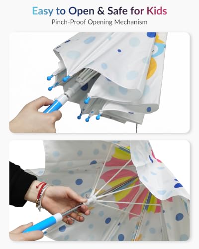Image of Destinio Umbrella for Kids; Stylish & Cute, Child Safe, 100% Waterproof; Kids Umbrella for Girls, Boys and Baby