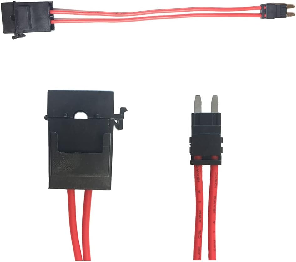 Specialized ECU Repair Car Fuse Holder Connector - Mini ATM, 32V, 20 Amp, 16 Gauge, Red Wire Cable - Comfortably Tap and Test Automotive Circuits, Perfect for Hard to Reach Fusebox Panels - 11.5 Inch