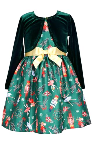 Bonnie Jean Christmas Dress - Nutcracker Dress with Gold Cardigan