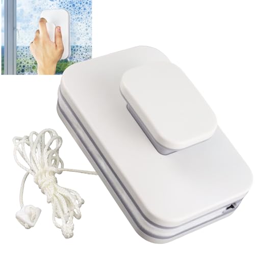 Tyafzzn Magnetic Fensterreiniger Doppelseitiger Fensterputzer Magnetic mit rundum Bezug Reinigt und Trocknet Fensterreiniger Magnetic für Glasstärken 3-8mm
