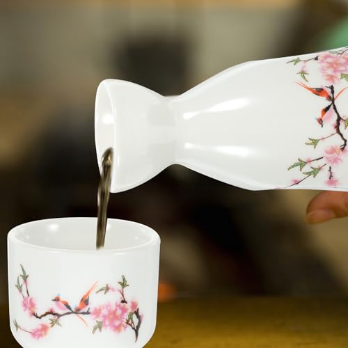 Juego de sake japonés para restaurantes y bares con jarra de 250ml de cerámica 5