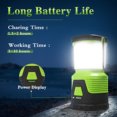 Led Camping Lantern Rechargeable, Tekstap 1000Lm Camping Lights, 4 Light Modes, 5000Mah Power Bank, Ip54 Waterproof, Lantern Flashlight For Power Outages, Emergency, Hurricane, Usb Cable Included #TOP3