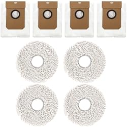 Ventilador Cecotec 8090 HEIBTENY 8 bolsas de aspiradora y paño para aspiradora Cecotec para robot Conga 11090, bolsas para aspiradoras para aspiradoras para aspiradora Cecotec, almohadilla húmeda (A)