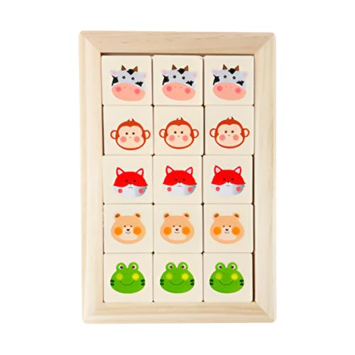 子供向けスライドパズル - 木製動物玩具,楽しいパズルボードゲーム - 子供・男の子・女の子向け 室内用 小さな贈り物 パーティー景品 飛行機旅行用