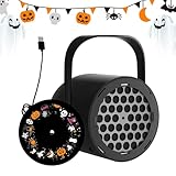 GkgWuxf Proyector Halloween Exterior, Linterna Proyector De Calabaza LED, Lámpara Halloween 16 Patrones Resistente a la Intemperie para Interior y Exterior