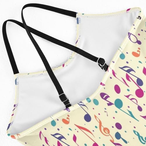Music Notes Girls One-Piece Swimsuit Beach Bathing Suit4