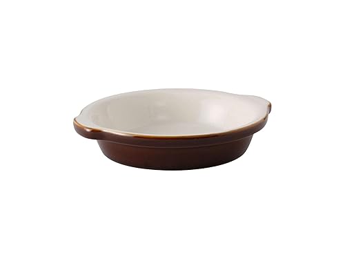 Tuxton China B1N-2003 Au Plato para Gratinado, 20 onzas., 20 onzas., 8.0 in x 7-3/8" x 1-5/8" H, redondo, microondas y lavavajillas seguro, a prueba