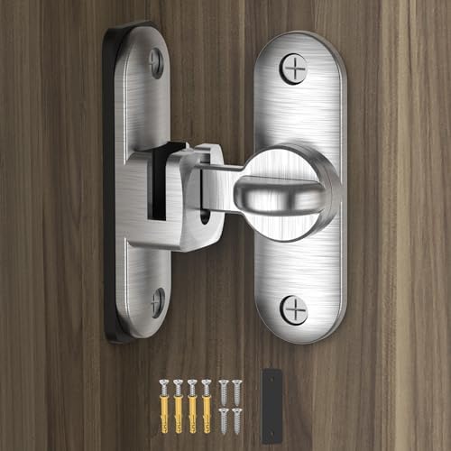 90 Degree 4 Inch Door Buckle - Stainless Steel Surface Mount Hasp With Brushed Steel Finish