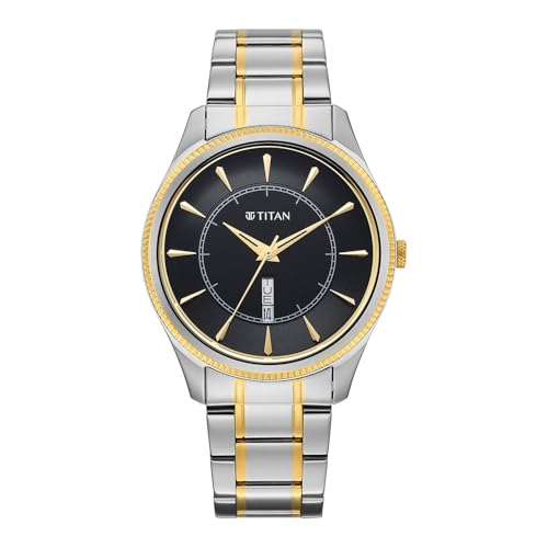 Image of Titan Regalia Allure Classic Day-Date Quartz Analog Stainless Steel Strap Men's Watch