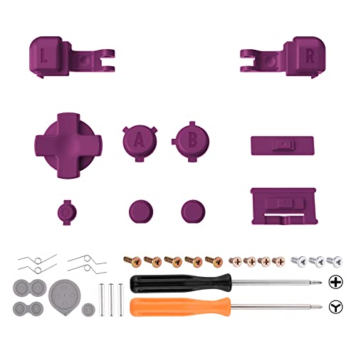 Image of eXtremeRate DMG Grape Custom Full Set Buttons for Gameboy Advance SP, Replacement A B L R Button Power On Off Volume Button D-pad Key for GBA SP Console - Console NOT Included