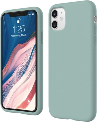Image of Premium Liquid Silicone Case for iPhone 11 - Slim Full Body Protective Back Cover with Soft Microfiber Lining, Anti-Slip Grip Scratch Resistant Phone Case(Mint Green)
