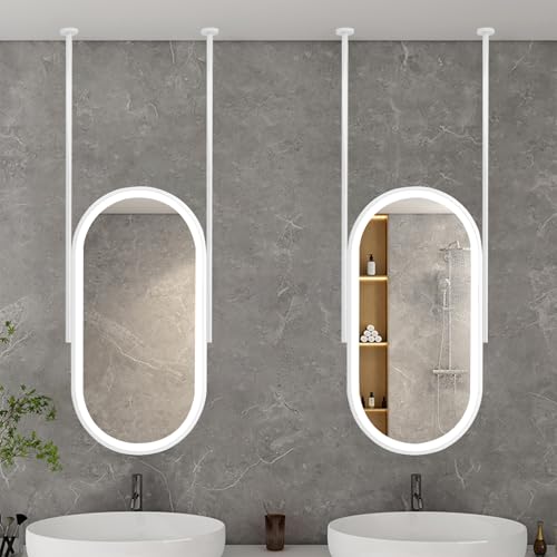 Miroir de salle de bain flottant LED pour optimiser les petits espaces - 8