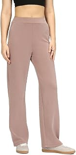 BlissClub Womens BareButter Straight Pants, High Rise, Straight fit,Pockets, Comfortable Waistband,Regular Variant Below 5'4 Price In India