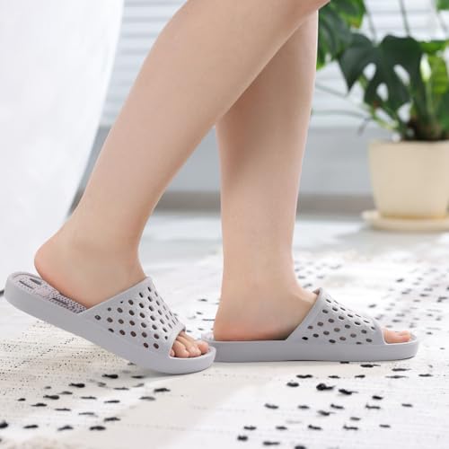 Image of Litfun Shower Shoes for Women Non-Slip Quick Dry Shower Slippers Lightweight Pool Sandals with Drain Holes for College Dorm, Beach, Bathroom & Gym