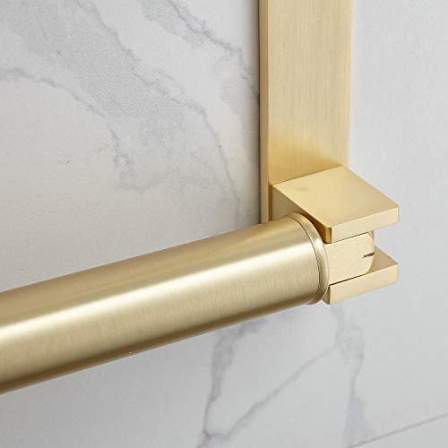 Newrain Folding Wall Mounted Clothes Hanger Rack Clothes Hook Solid Brass With Swing Arm Holder Clothing Hanging System Closet Storage Organizer Heavy Duty Drying Rack Wall Mount,Brushed Gold #TOP4