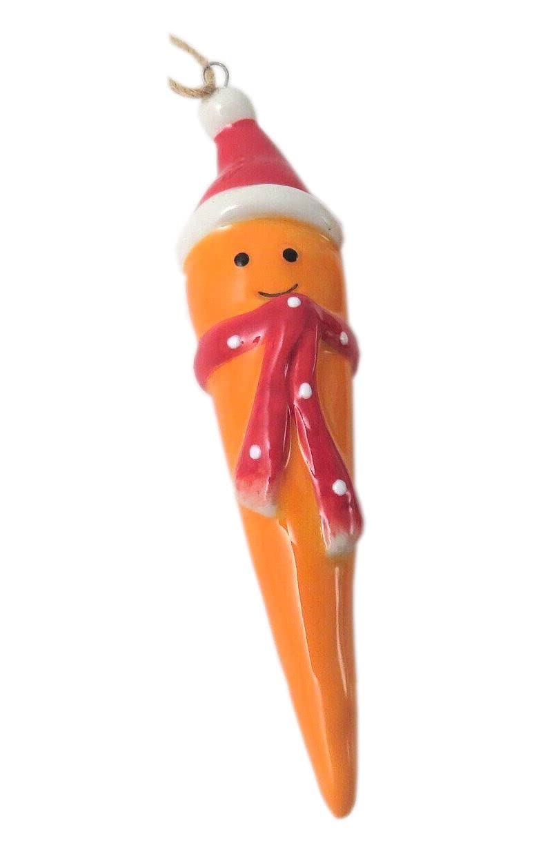 Orange Carrot Ceramic Christmas Tree Decoration By Giftware Trading