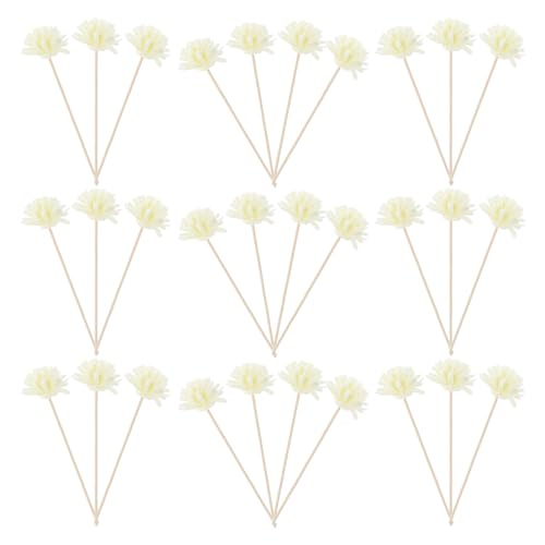 Lurrose 30pcs Flower Reed Diffuser Sticks Rattan Reed Fragrance Diffuser and Flower Replacement Refill Rattan Sticks Perfume Accessories for Home Office and Car