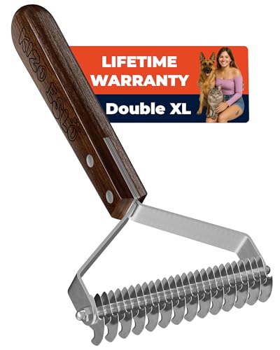 Extra Large 2-Sided Undercoat Rake for Dogs & Cats