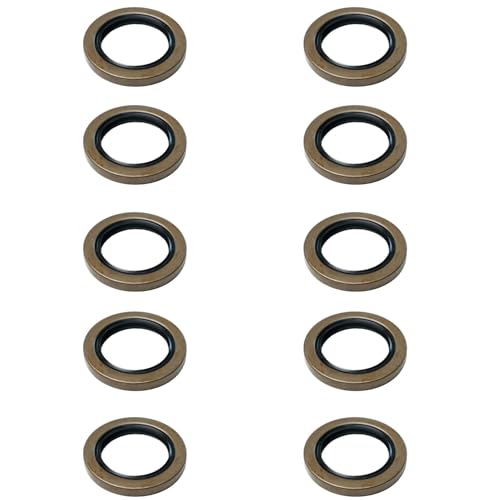 10 Pack Double Lip Grease Seals – Fits 5200–7000 lb Axles, ID 2.250" × OD 3.376", Replaces Dexter 010-036-00, 10-36, 22333TB – Ideal for Trailer Hubs &amp; Spindles (D42)