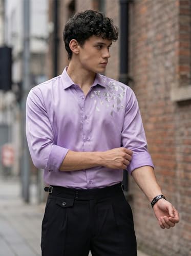 Image of IndoPrimo Men's Stylish Satin Shirt for Party, Formal, Daily and Casual Wear Full Sleeve Shirt for Mens - Trio