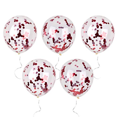 Image of Red Confetti Balloons - 12inch, 50 Pcs Latex Balloons for Birthday, Wedding, Baby Shower, Christmas Party Decoration