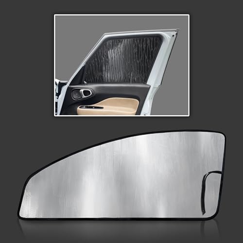 GalaxyAutoShield Custom Fit Front Side Sunshades (2pcs) for 2014 2015 2016 2017 2018 2019 2020 2021 Fiat 500L, Accessories UV Reflector Privacy Insulated Protection (Made in USA)