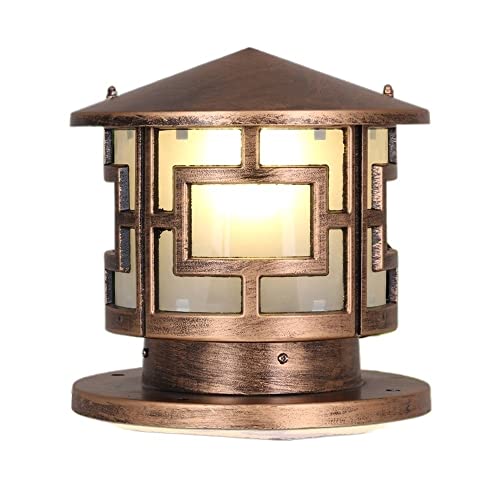 QUSYZD Éclairage extérieur Traditionnel pour Paysage, Poteau, Pilier, Lanterne en Alliage d'aluminium moulé sous Pression, luminaire E27 pour Porche, allée, pelouse, Rue, Colonne,